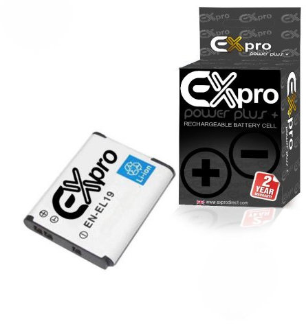 Ex-Pro EN-EL19, ENEL19 High Rated 700mAh Power Plus+ Replacement Lithium Li-on Digital Camera Battery for Nikon Coolpix [See Description for Models]