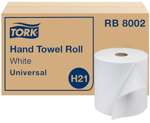 Tork Universal rb8002 Hardwound Papier Rolle Handtuch, 1 lagig, 20 cm Breite x Länge 800, weiß (Fall von 6 Rollen, 800 Pro Rolle, 4800 Füße)