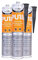 (3 Tubes) PU18 Black Polyurethane Sealant Adhesive Strong Flexible for Construction, Auto and Marine applications. Non Shrinking High Grab Suitable for Expansion Joints . Paintable .