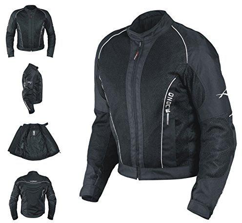 A-Pro Textiljacke Atmungsaktiv Mesh Durchloechert Motorrad Protektoren Schwarz 3XL