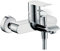 Hansgrohe Wannenarmatur Metris, 31480000, Aufputz Einhebel-Wannenmischer, mit Schalldämpfer, Keramikmischsystem, Temperaturbegrenzung, QuickClean, für 2 Verbraucher, Chrom, 09737 6