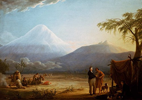 Kunstdruck/Poster: Friedrich Georg Weitsch Alexander von Humboldt und Aime Bonpland im Tal von Tapia am Fuß des Vulkans Chimborazo - hochwertiger Druck, Bild, Kunstposter, 55x40 cm