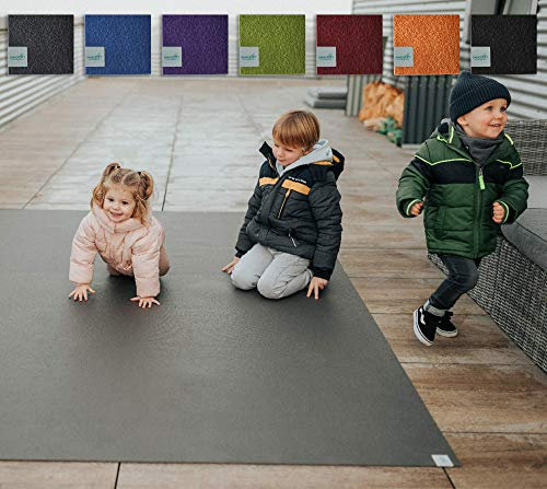 Sanosoft® Outdoor Krabbelmatte Made in Germany, Öko-Tex Anti-Rutsch Krabbelunterlage 120x300 cm Grün