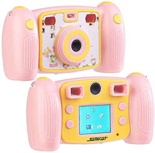 Somikon Kinderkamera: Kinder-Full-HD-Digitalkamera, 2. Objektiv für Selfies & 2 Sucher, rosa (Kamera Kinder, Kinderfotoapparat, Geschenk)