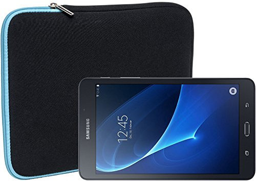 Slabo Funda Universal para Samsung Galaxy Tab A SM T280 (2016) 7 Funda Protectora de Neopreno - Turquesa/Negro
