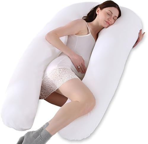 Sleep&Snuggle Pregnancy Pillow - Full Body Support U Shaped Maternity Pillow for Sleeping - Nursing U Shape Pillow - 12 Ft