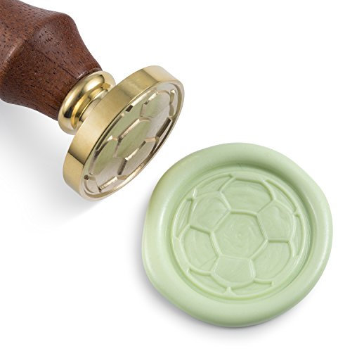 Mceal Wachssiegelstempel, Messingkopf mit Holzgriff (Fußball)