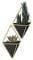 Umbra Trigg Wandvase & Geometrische Deko - Übertopf Für Zimmerpflanzen, Sukkulenten, Luftpflanzen, Kakteen, Kunstpflanzen und Mehr, Schwarz/Messing, 2er-Set, Klein