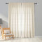 Melodieux Voile-Vorhänge aus Kunstleinen, halbtransparent, für Schlafzimmer, Wohnzimmer, Fenster, Beige, 140 x 137 cm, 2 Paneele