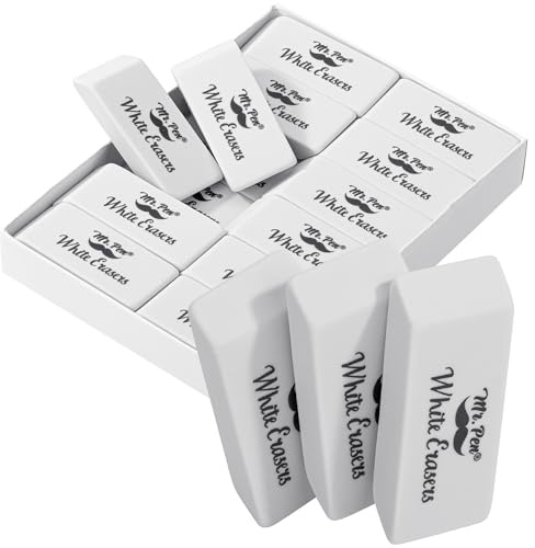 Mr. Pen- White Erasers for Drawing,12 Pack, Pencil Eraser Pencil Erasers for Kids, Art Erasers for Drawing