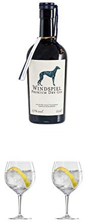 Windspiel Premium Dry Gin Deutschland 0,5 Liter + Ballon Bistro Cubata GIN Glas 1 Stück + Ballon Bistro Cubata GIN Glas 1 Stück