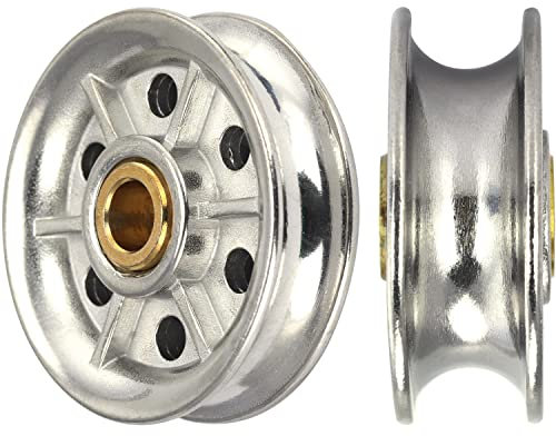 OPIOL QUALITY® Seilrollen mit messingbuchse 32 mm aus Edelstahl A4 V4A (2 Stück) Umlenkrolle Blockseilrolle Drahtseil Stahlseil Drahtseilblock Boot Yacht