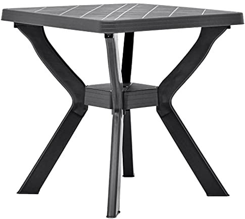 KTHLBRH (Blitzlie ferung) Beistelltisch, Gartentisch, Teetisch, für Garten, Terrasse oder Balkon, Terrassentisch, Kunststofftisch, Klappbares Design Bistrotisch Anthrazit 70x70x72 cm Kunststoff