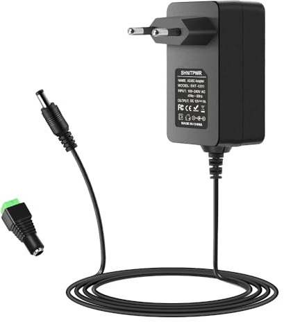 SHNITPWR 12V Netzteil 12V 1A 12W Universal Netzstecker Trafo Spannungswandler AC 100V~240V bis DC 12V 1A Power Supply mit Stecker 5,5x2,5mm für LED Streifen Scanner WiFi Router CCTV-Kamera 1000mA Max