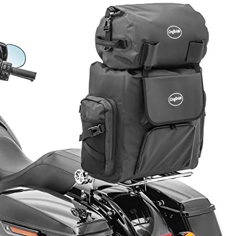 wasserdichte Sissybar Tasche mit Gepäckrolle kompatibel mit Chopper WPL Hecktasche