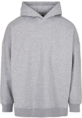 Build Your Brand Herren Kapuzenpullover Oversized Cut On Sleeve Hoody, Farbe Grey, Größe L