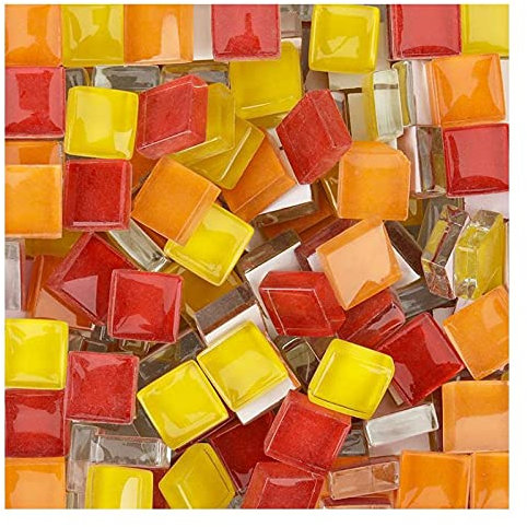 Mosaiksteine 100 Teile/los Kristallglas Mosaikfliese handgemachtes kreatives Material for Kinder DIY. Craft Superpies Mischfarbe Mini-Mosaikfliese Mosaiksteine zum basteln (Color : Copper)