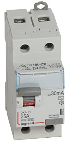 Legrand 411504E Interrupteur différentiel 2P 25A Sensibilité 30mA Classe AC DX3