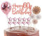 Tortendeko 60 Geburtstag Frau,16 Stück Glitzer 60. Geburtstagstorte Topper,Roségold Cake Topper Deko 60 Geburtstag,Happy 60th Birthday Kuchendeko Luftballons für 60. Geburtstag Party Kuchen Deko