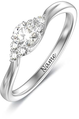 SISGEM 0,29 Karat natürlicher Diamant Ring, 9 Karat Weißgold Diamant Solitär Verlobungsring für Sie, F-G, SI, für Frauen Damen Verlobung Hochzeit