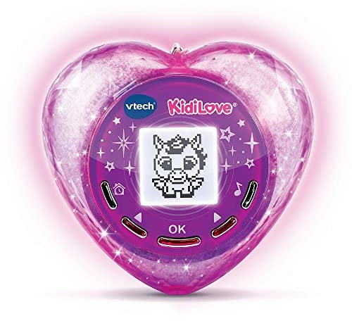 VTech - KidiLove, Cœur Magique avec Effets Lumineux, Écran Rétroéclairé, Animal Virtuel Surprise, Réveil, Musique, Jouet Électronique Nomade, Cadeau Enfant de 5 Ans à 10 Ans - Contenu en Français