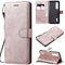 SATURCASE Funda para OPPO Find X2 Pro, clásica piel sintética con tapa magnética, ranuras para tarjetas, funda protectora con correa de mano para OPPO Find X2 Pro (XD-oro rosa)