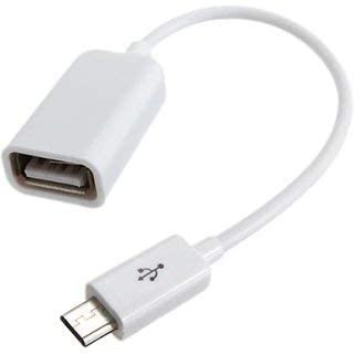 Mr.Gadget's Solutions Micro USB 2.0 OTG Cable for Pendrive Mouse to Mobiles & Disks USB A Female to Micro USB B 5 Pin Male Adapter Cable - White