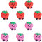 WEWAYSMILE 10pcs Silicone Round Beads Making Kit, Silicone Beads Bulk, Round Silicone Beads, for Jewelry Crafts Necklace Garland Bracelet (Strawberry)