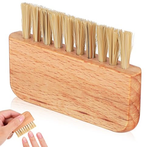 FOMIYES Wooden Nail Brush Finger Scrub Brush Nail Cleaning Brush Toenail Pedicure Scrubbing Tool for Women Men