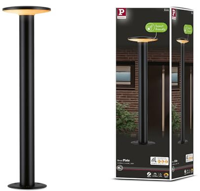 Paulmann 94755 LED Außenleuchte Pollerleuchte Smart Home Zigbee Plate insektenfreundlich IP44 600mm Tunable Warm 280lm 230V dimmbar Anthrazit Metall