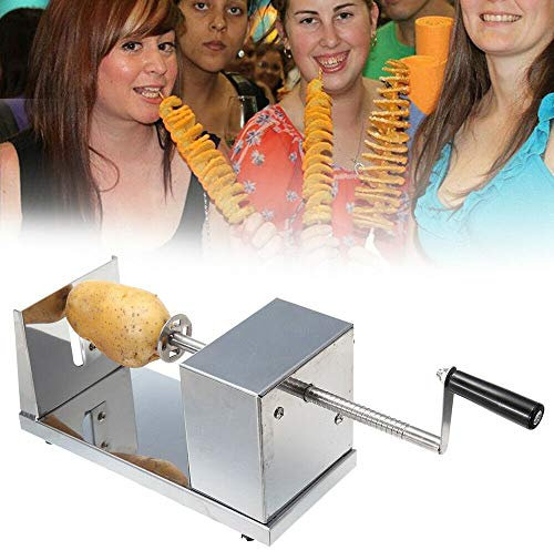 CHIMHOON Spiralschneider Kartoffel Edelstahl Kartoffel Gemüsehobel Küchenhelfer Kartoffelchip Maschine Kartoffelschneider Slicer für Kartoffeln,Tornado Chip Schnittdicke 3-3,5 mm