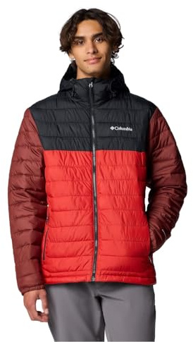 Columbia Men's Powder Lite 2 Hooded Jacket, Sail Red/Black/Spice, L
