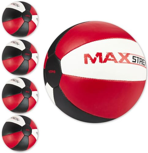 MAXSTRENGTH Medizinball aus Maya-Leder, strapazierfähig, 8 kg/10 kg/12 kg