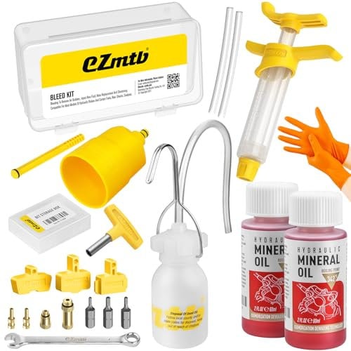Yiezio Bremsenentlüftungskit für Shimano Hydraulikbremsen, Bremsflüssigkeitswechsel Hydraulik-Kits, inkl. Hochleistungs-Bremsflüssigkeit Mineralöl 120ml