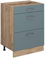 Vicco Küchenunterschrank R-Line, Blau-Grau/Goldkraft Eiche, 60 cm mit Schubladen, ohne Arbeitsplatte