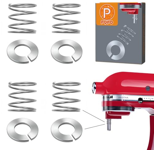 4 Pack Stainless Steel Spring and Washer Fit for Kitchen aid Stand Mixer 3.5/4/5/6/7/8Qt Kitchen aid Mixers Accessories