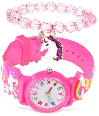 Holibanna 3sets Girls Unicorn Watch Bracelet Boys and Girls Digital Cartoon Watch Unisex Fashion