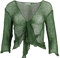 Kiran Fashion Damen-Bolero, 3/4-Ärmel, Feinstrick-Bolero, bauchfrei, dehnbar, Einheitsgröße, Algae Green, Einheitsgröße