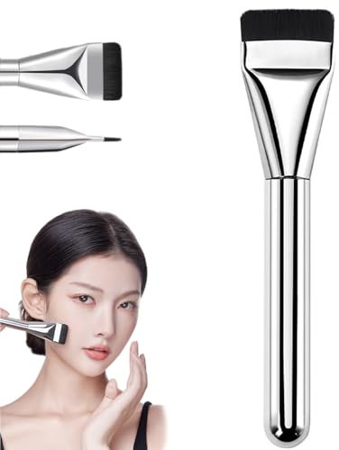 Lyoveu Ultra Thin Foundation Brush,Pennello per Make-up per Fondotinta, Pennello per Correttore Piatto,Pennello per Fondotinta, Ultra Sottile per Miscelare Liquidi in Polvere