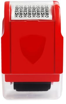 Identitätsschutz Rollstempe mit Tintenl, Datenschutz Rollstempel, Identitätsdiebstahlschutz-Rollenstempel, Rollstempel Camouflage, Guard Your ID Stamp Roller, A (Rot)
