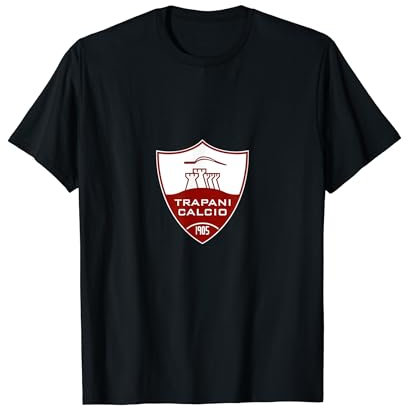 Siculamente - Maglietta da Calcio Trapani Calcio - Squadra Trapani 2024 - Nero - Unisex - Adulto - Mezze Maniche - S