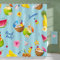Bonhause Duschvorhang Kokosnuss Sommer Tropisch Obst Ananas Wassermelone Duschvorhänge 180 x 180 cm Anti-Schimmel Wasserdicht Polyester Stoff Waschbar Bad Vorhäng für Badzimmer mit 12 Haken