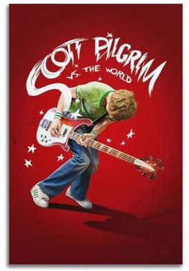 JMKJMJP Scott Pilgrim VsFilm Poster, TV-Serie, Kunstposter, Druckposter für Hausbau, ästhetische Dekoration, Leinwand, Wandkunst, Schlafzimmerdekoration, 60 x 90 cm, ungerahmt, 24