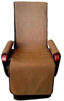 Sesselschoner für Relaxsessel EXTRABREIT, 100% Merinowolle, breite 60cm (Dunkelbraun Wellenoptik)