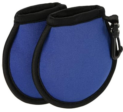 YOKIVE 2 Pcs Portable Golf Ball Cleaner Pouch, Golf Ball Washer Pocket with Clip | Cleaning Golf Balls, Great for Golf Course Exercise (Blue, 4.13x3.94-Inch)