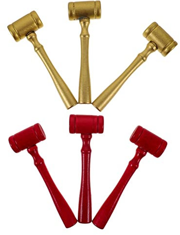 TOYANDONA 6pcs Judge Hammer Toy Kalimba Stickers Gavel Gavel Prop Justice Gavel Mallet for Judge Hammer for Auctions Judge Gavel Costume Judges Hammer Mini Judge Gavel Wood