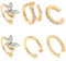 GETFACAI 6 PCS Gold Butterfly Ear Cuffs, Clip On Cartilage Earrings, No Piercing, Adjustable, Comfortable