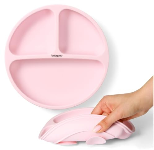 BabyOno Silikon Mikrowellenteller Pink