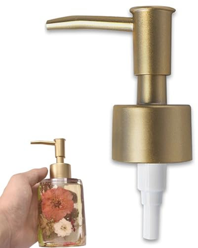 CAKEEYUM Brushed Gold Soap Pump Replacement - Soap Dispenser Pump Replacement for Lotion Bottle (Brushed Gold)