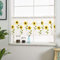 Generisch Sonnenblumen Küchen-Gardine, 100 x 50 cm, Halbtransparente Scheibengardine mit Stickerei, Fenstervorhang für Sommer
